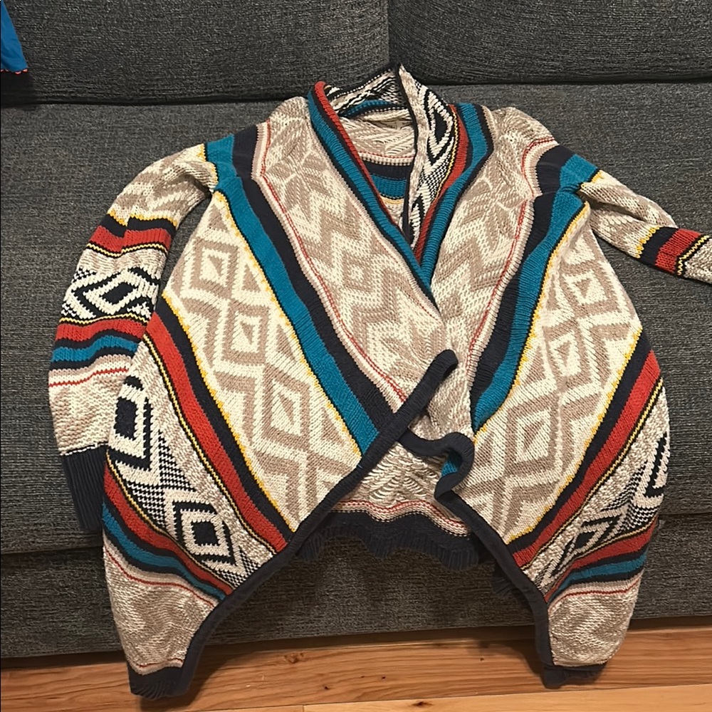 Colorful Geometric Knit Cardigan